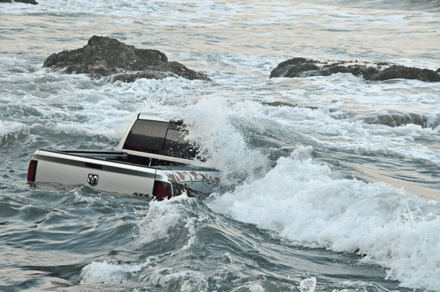 2014 Ram Prototype Power Wagon Get's Stuck In Sea During Photo Shoot