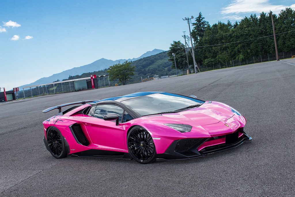 Hot Pink Lamborghini Aventador SV Gets Liberty Walk Kit