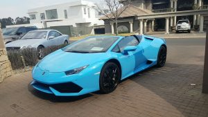 blue lamborghini huracan spyder south africa
