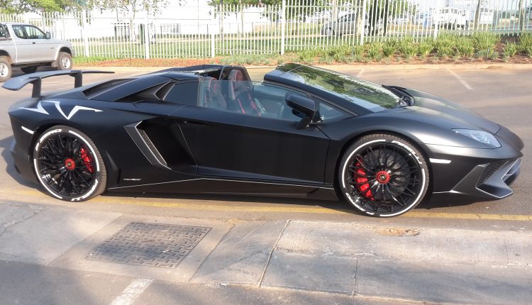 black lamborghini aventador sv south africa