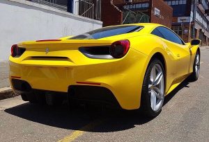 yellow ferrari 488 gtb south africa