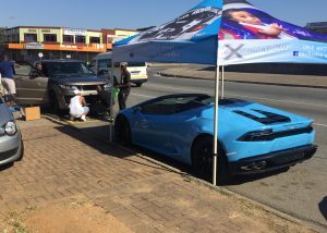 blue lamborghini huracan spyder south africa