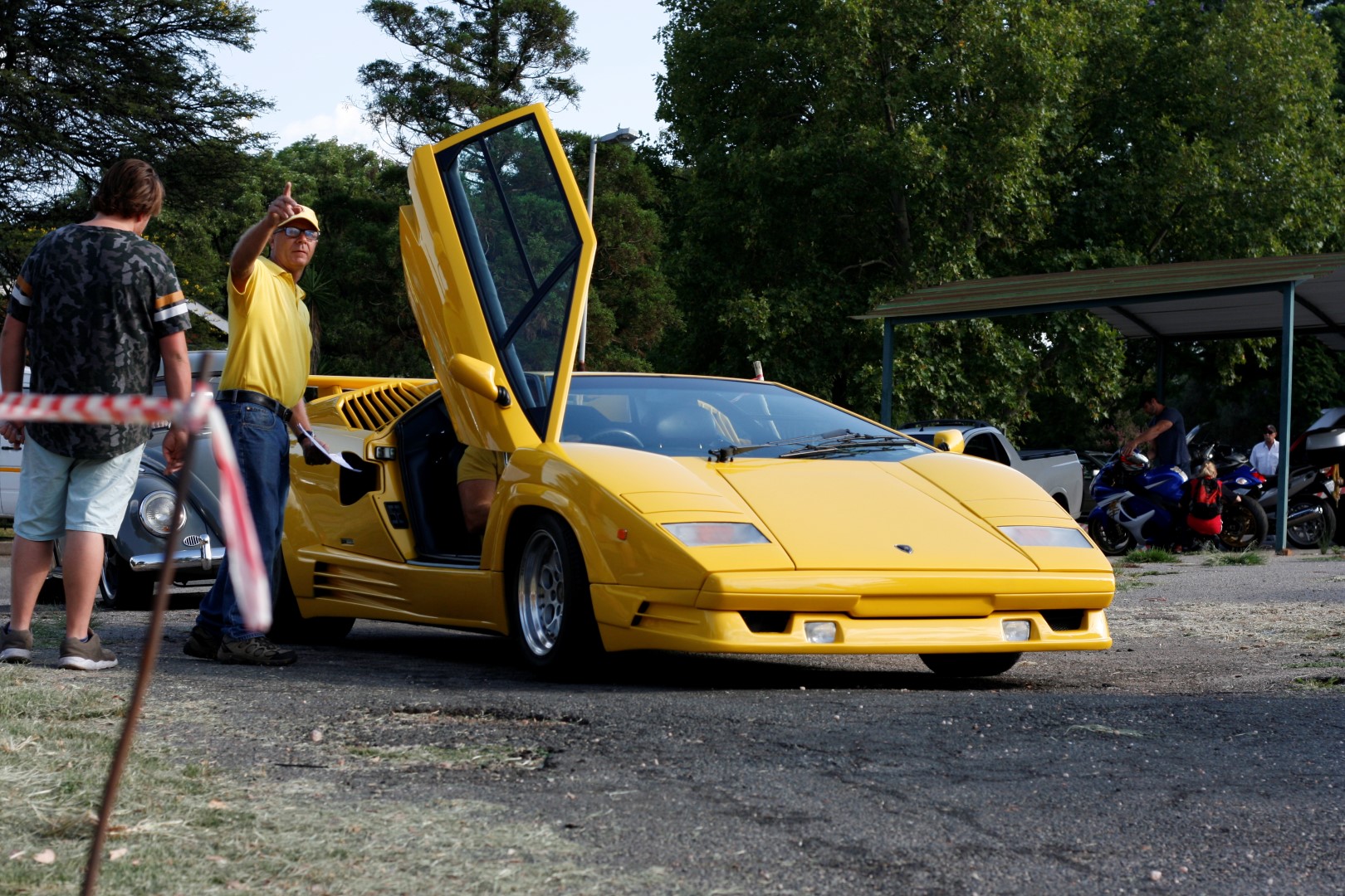 yellow lamborghini countach 25th anniversary south africa