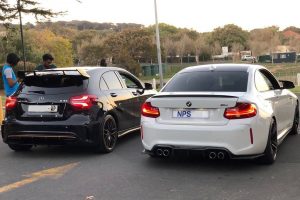 bmw m2 a45 amg yellow night south africa