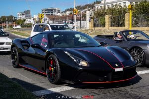 black ferrari 488 red stripe south africa