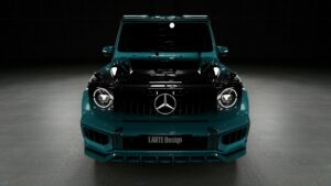 larte design mercedes amg g63 black teal winner carbon fibre package front view