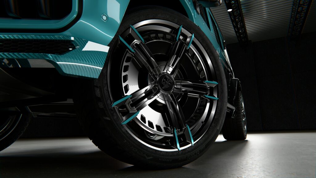 larte design mercedes amg g63 black teal winner carbon fibre package wheel