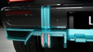 larte design mercedes amg g63 black teal winner carbon fibre package detail