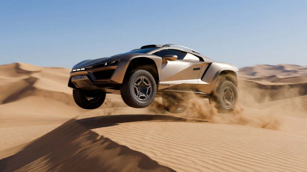 rezvani dune off-road supercar lamborhini Huracán jumping